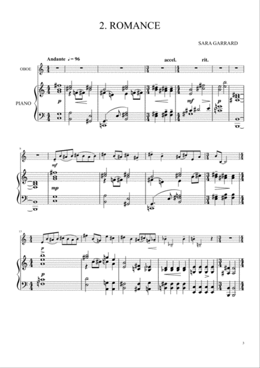 Let no calamitie: Prelude and Romance for oboe and piano Piano scores gallery preview page 4