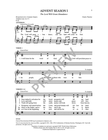 Seven Communion Chants for the Advent and Christmas Seasons