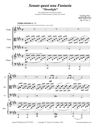 Beethoven: Adagio from the Moonlight Sonata for Piano Quartet