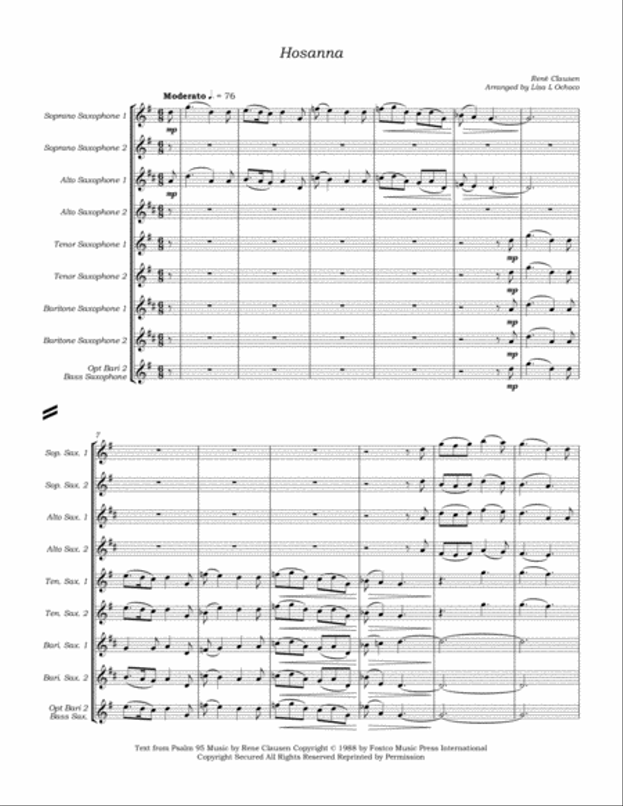 Hosanna Woodwind Ensemble scores gallery preview page 5