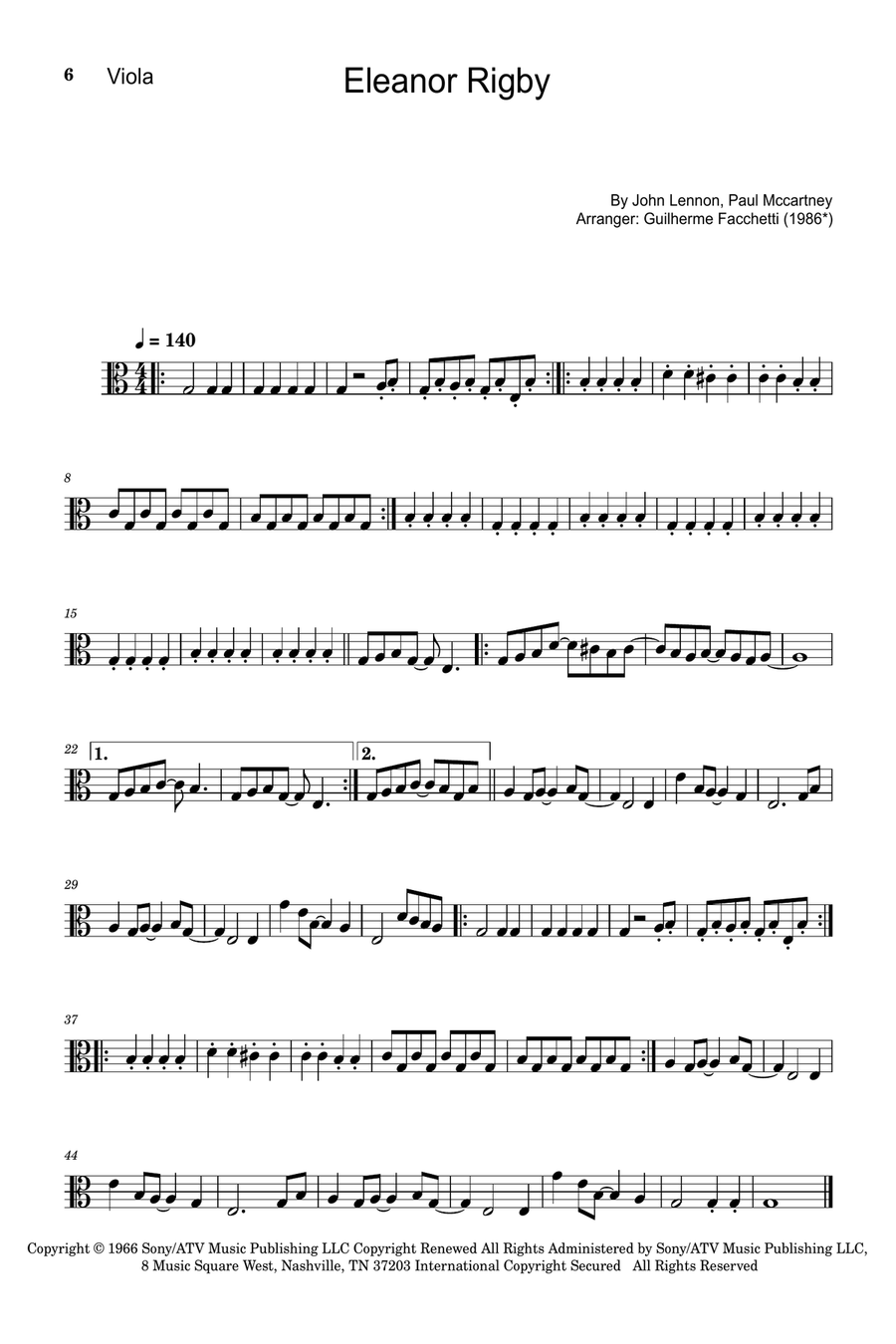 Eleanor Rigby String Quartet scores gallery preview page 6