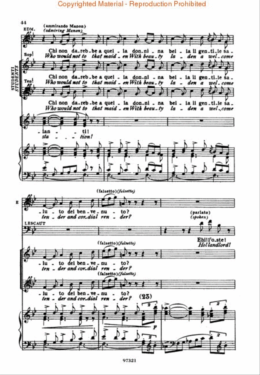 Manon Lescaut Voice scores gallery preview page 2