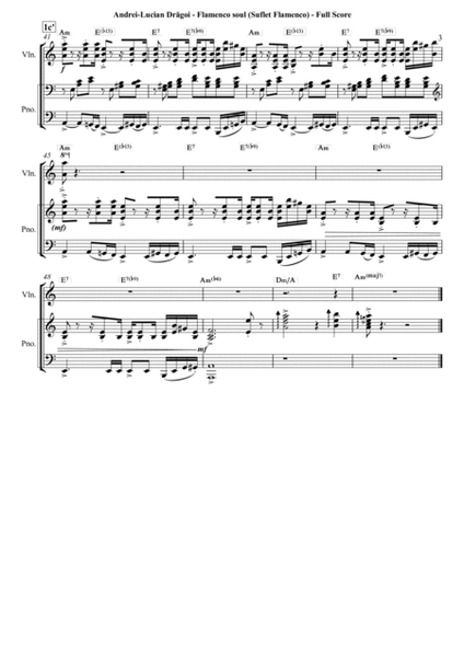 Flamenco soul (Suflet Flamenco) - miniature for violin and/or piano (harp/guitar) duo/solo image number null