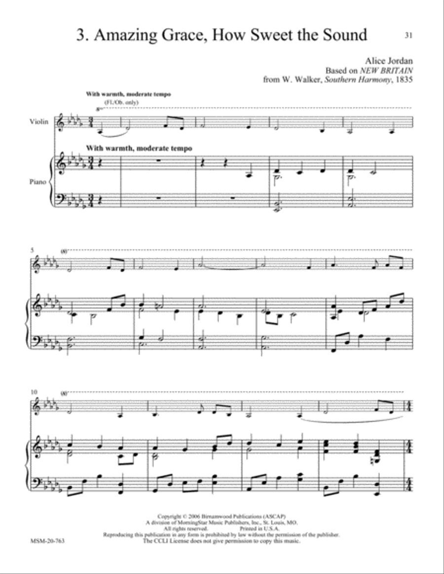 An American Suite for Violin and Piano Violin Solo scores gallery preview page 6