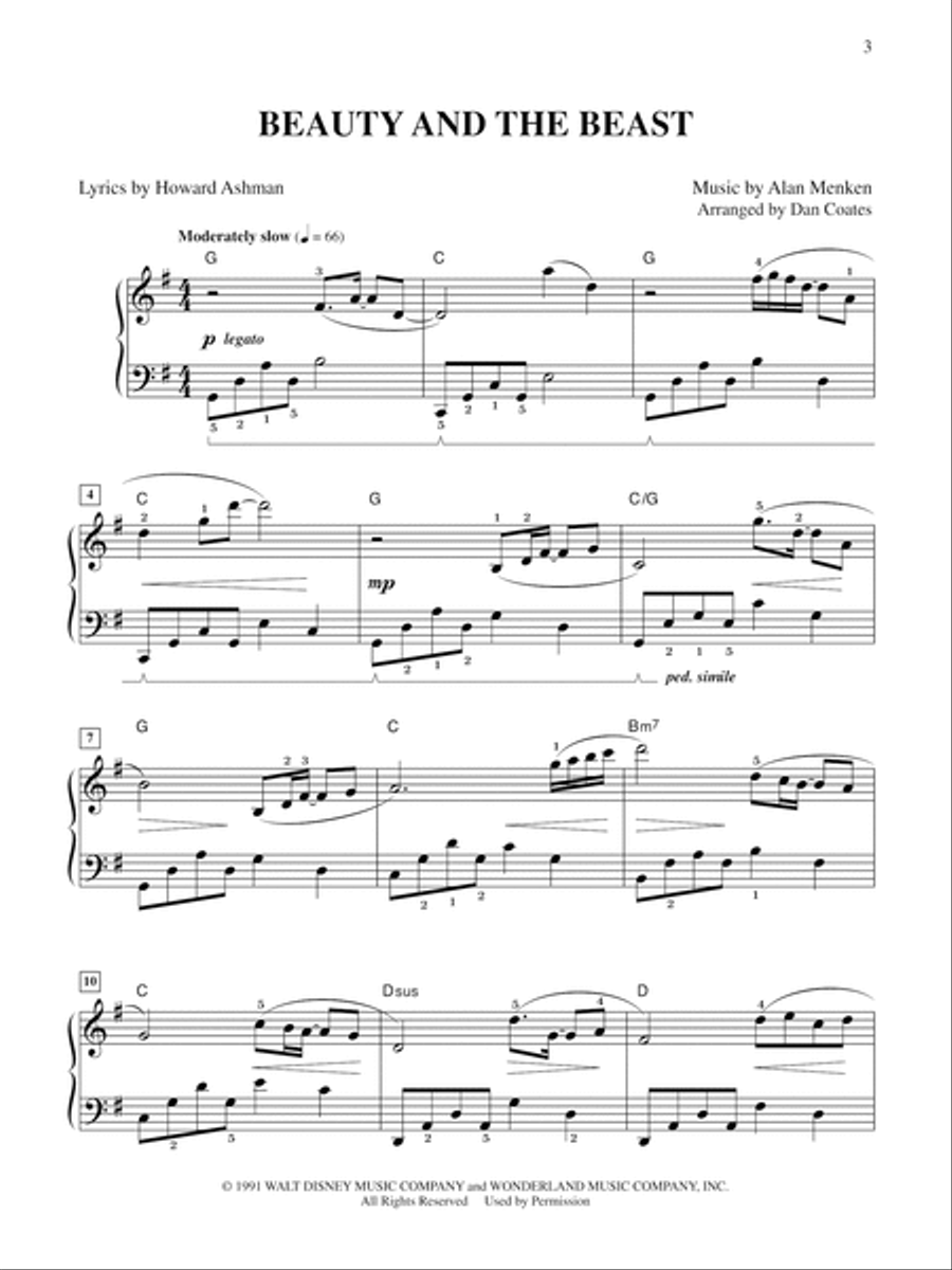 Selections from the Disney Songbook (Easy Piano)