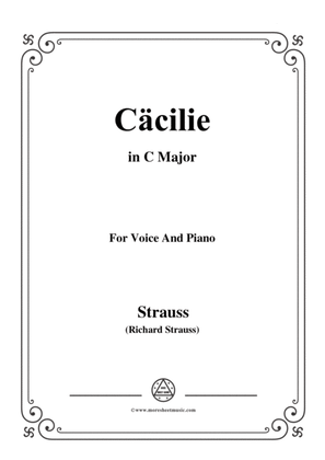 Book cover for Richard Strauss-Cäcilie in C Major,for Voice and Piano