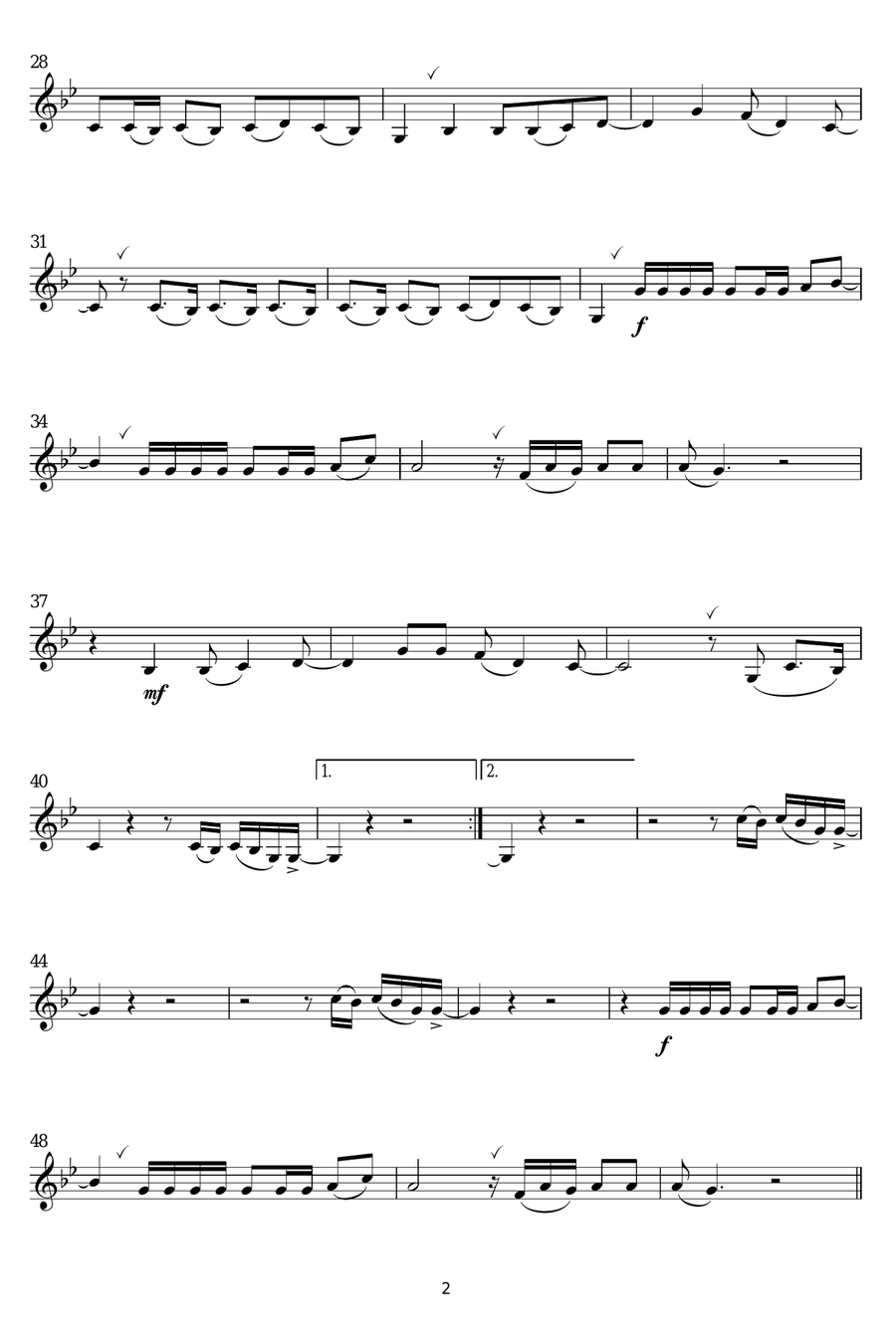 Born To Die Clarinet Solo scores gallery preview page 2