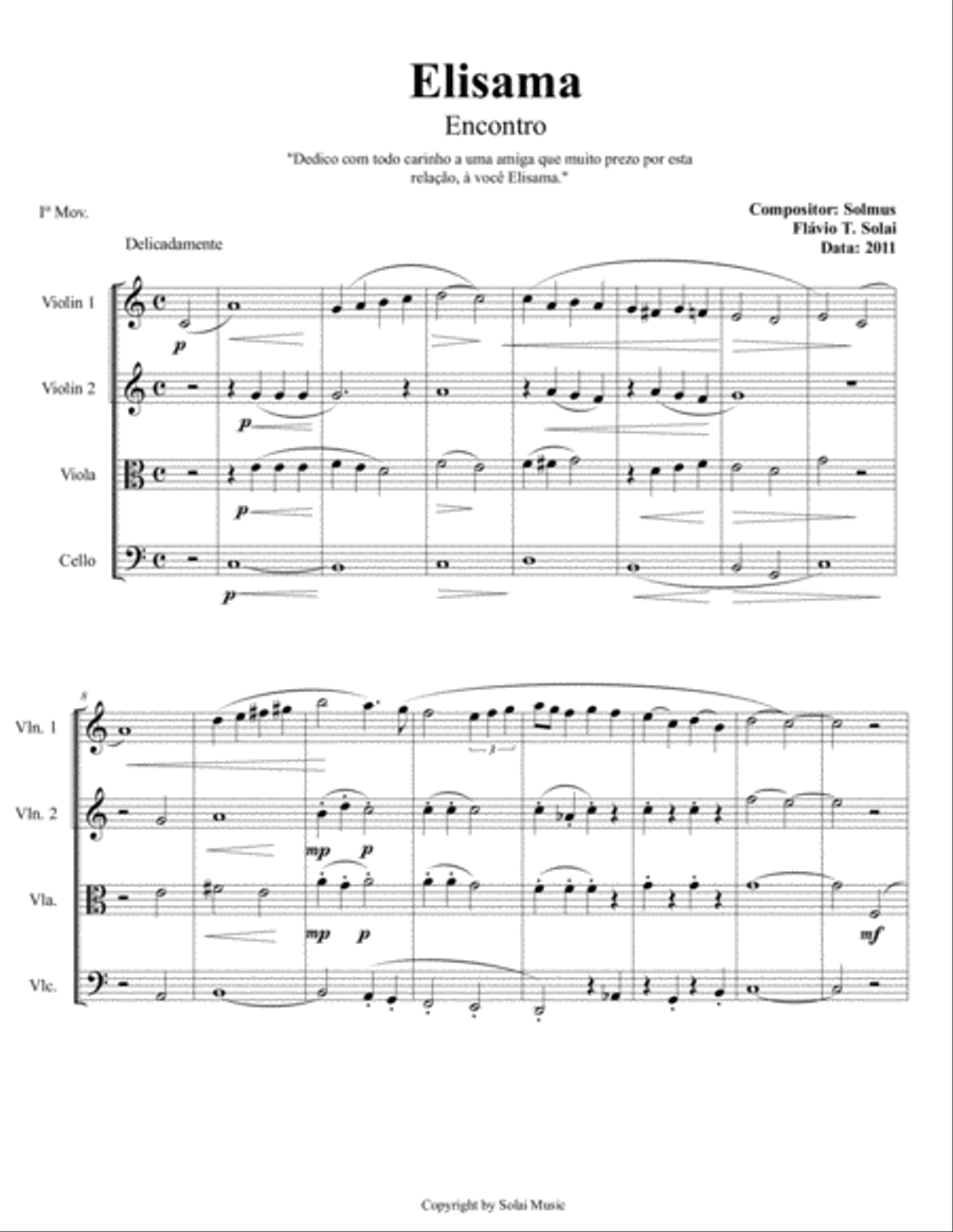 Elisama I, II e III String Quartet scores gallery preview page 1