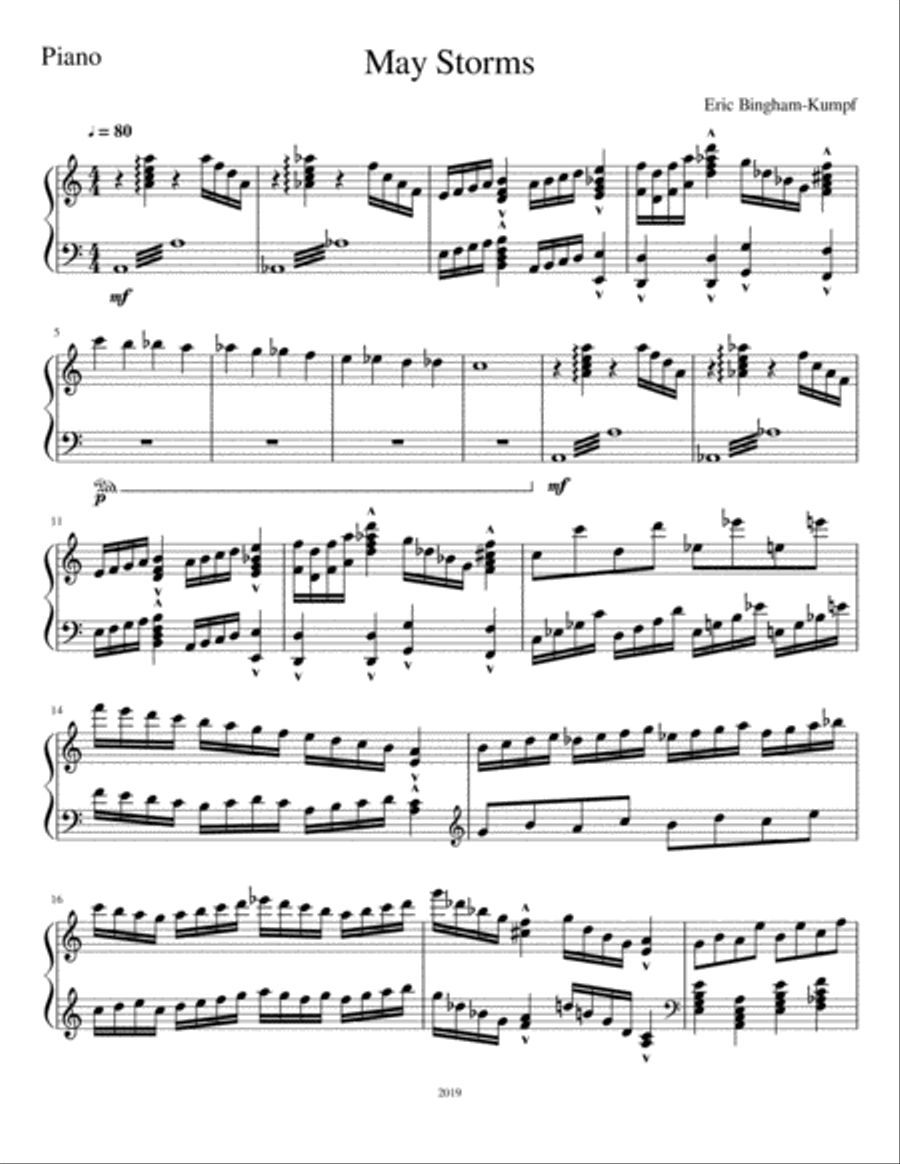 May Storms Piano Solo scores gallery preview page 1