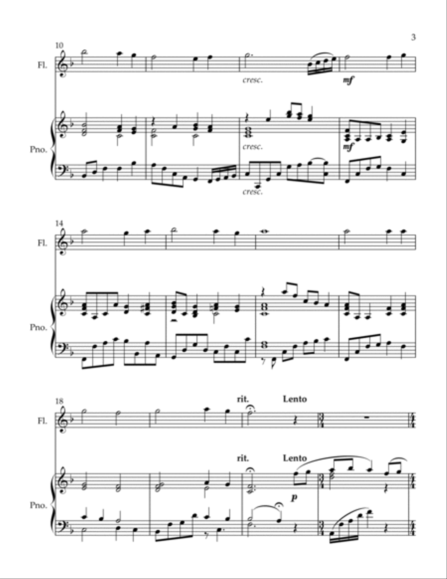 When I Survey the Wondrous Cross and O Sacred Head Now Wounded Flute Solo scores gallery preview page 3