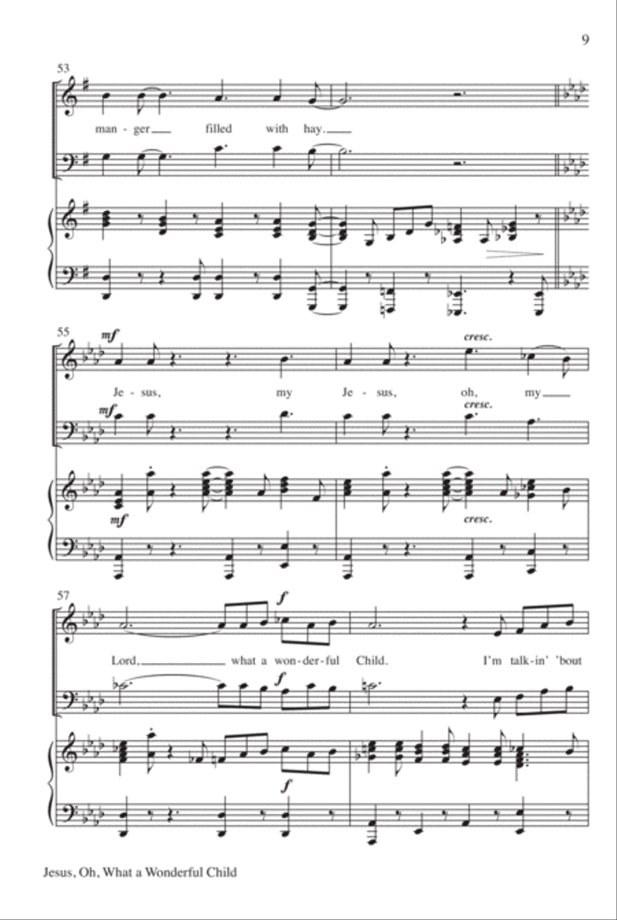 Jesus, Oh, What a Wonderful Child 2-Part scores gallery preview page 10