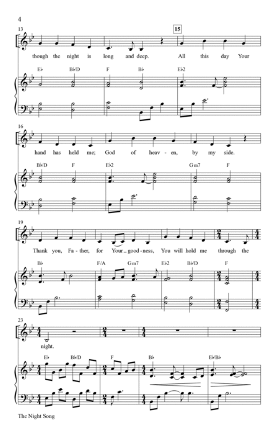The Night Song (Digital) 4-Part scores gallery preview page 3