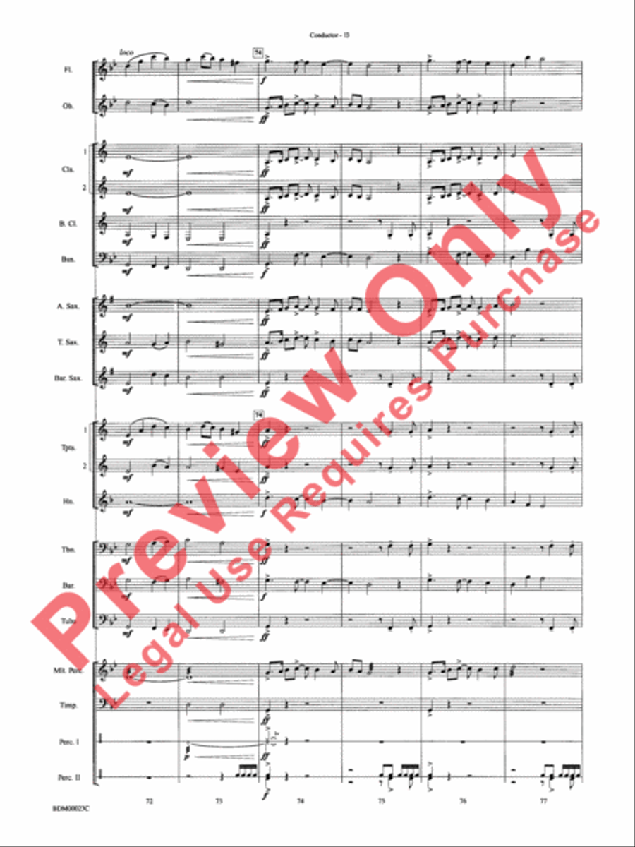 Under the Rice Moon Concert Band scores gallery preview page 16
