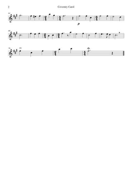 Coventry Carol for clarinet trio (E flat, B flat, Alto) image number null