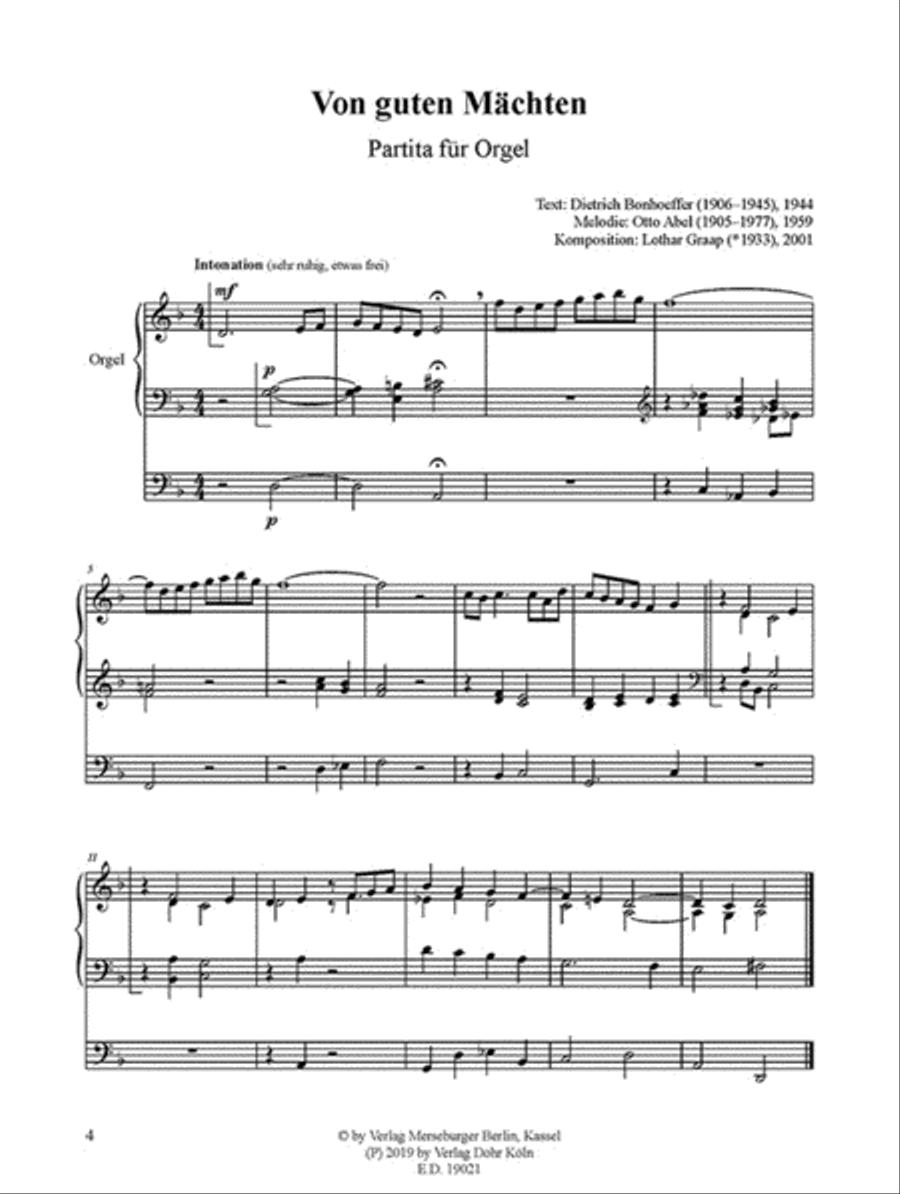 Drei Orgelpartiten nach neuen geistlichen Liedern Organ scores gallery preview page 2