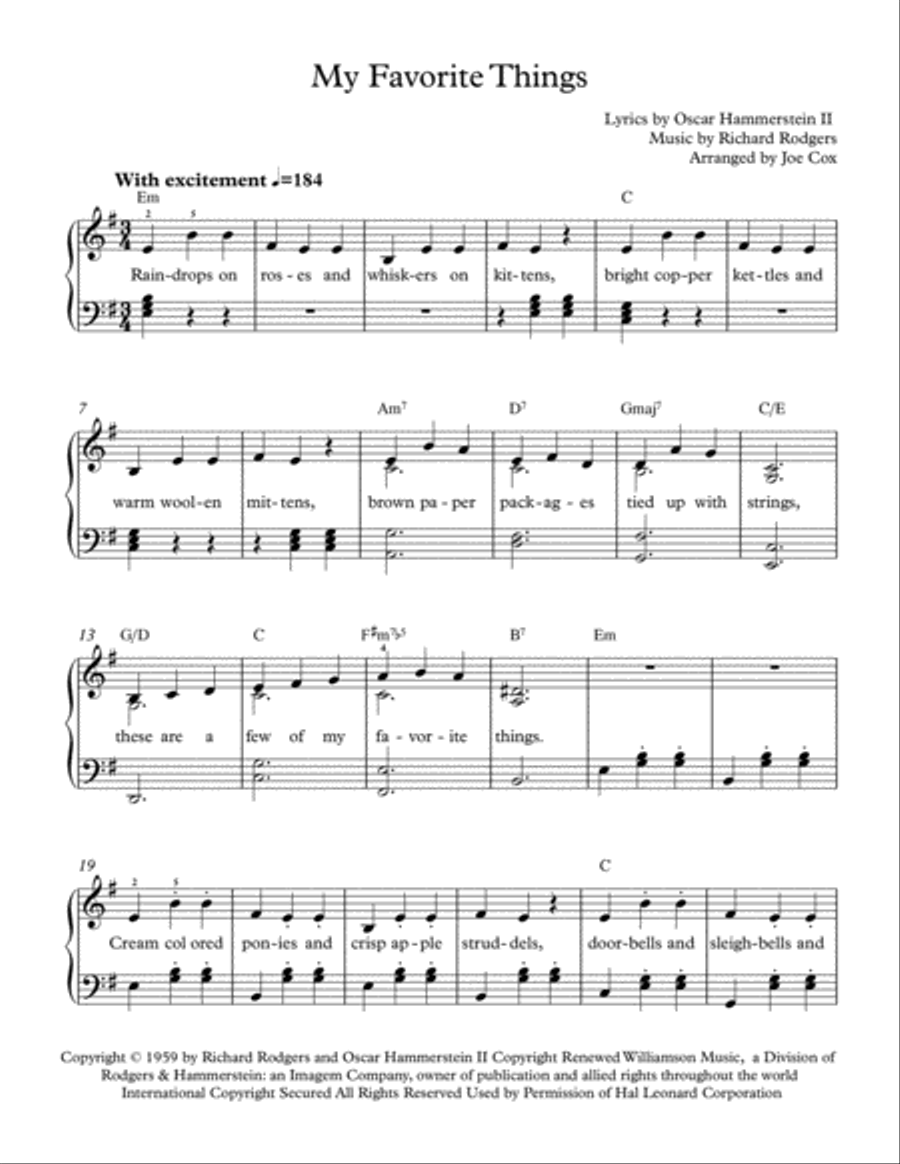 My Favorite Things Voice scores gallery preview page 1