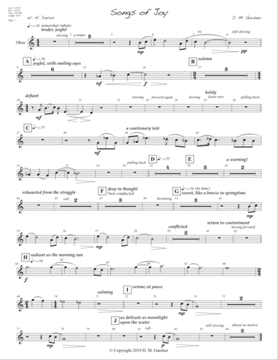 Songs of Joy (INSTRUMENTAL PARTS ONLY) Large Ensemble scores gallery preview page 2