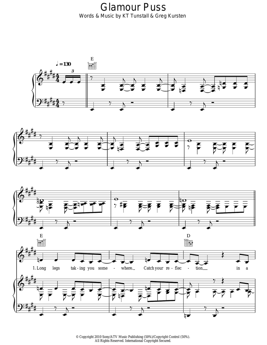 Glamour Puss Acoustic Guitar scores gallery preview page 1
