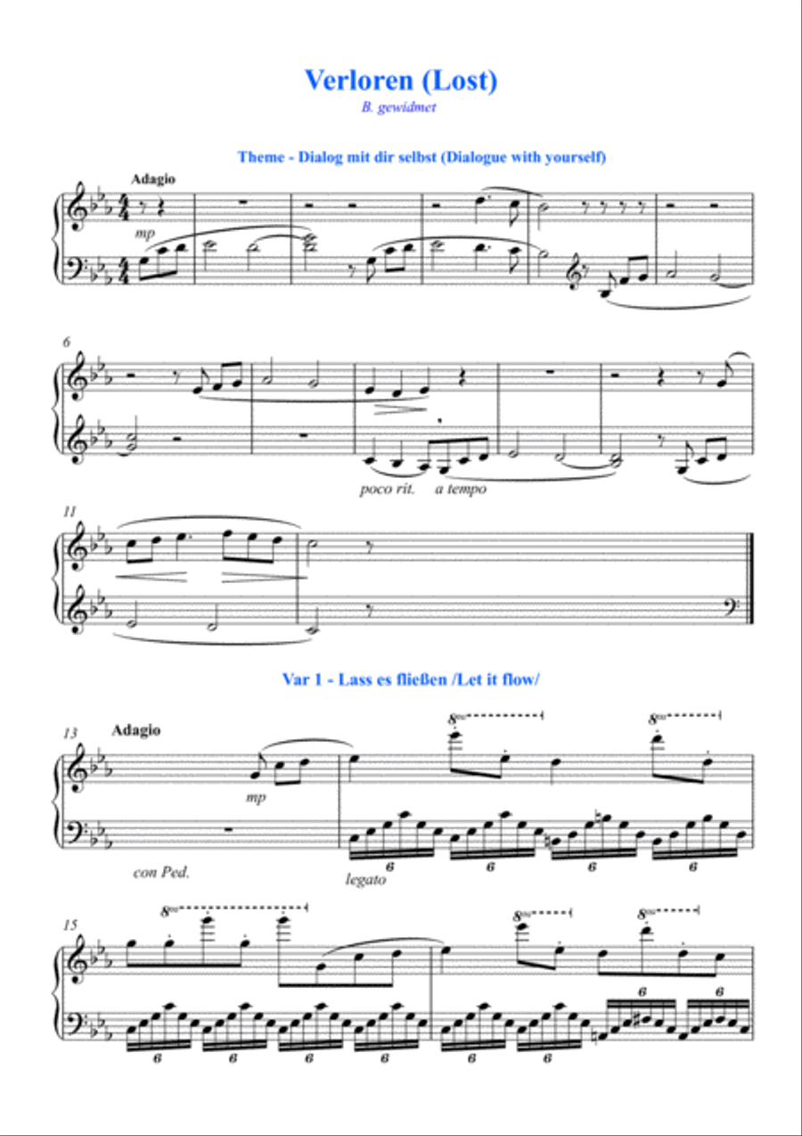 Die Variationen "Verloren" /Lost/ op19 in C minor image number null