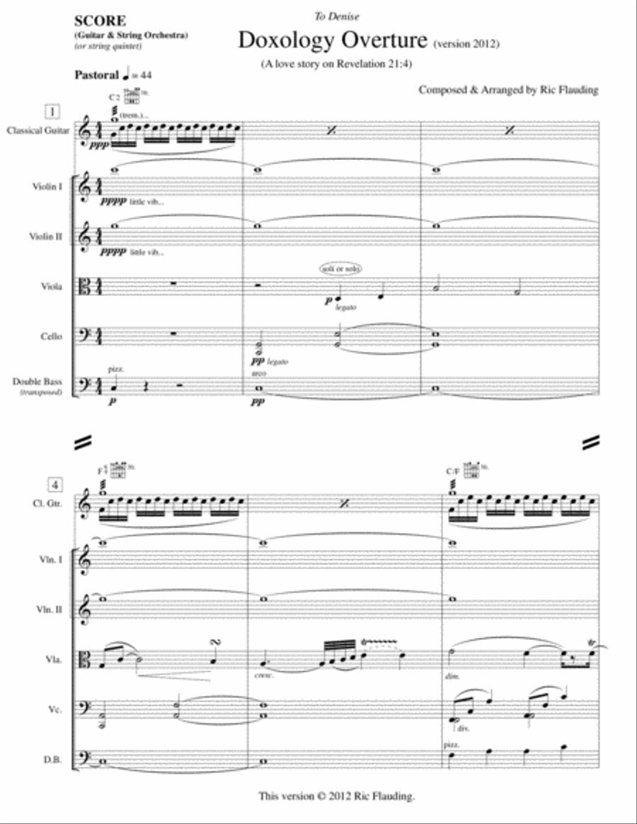 Doxology Overture (Guitar & String Orchestra) String Orchestra scores gallery preview page 2