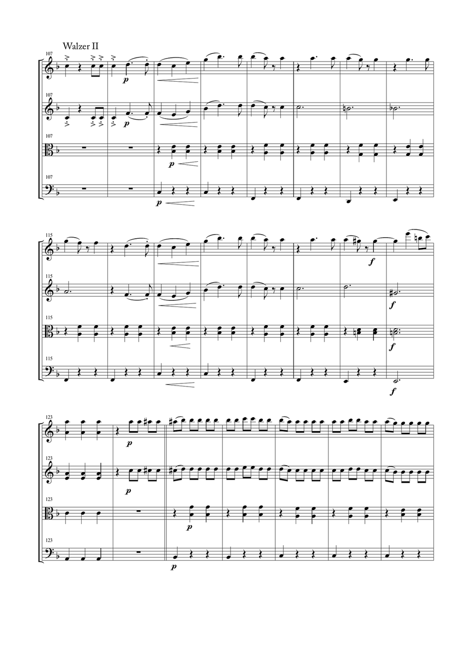 Wiener Blut for String Quartet String Quartet scores gallery preview page 6