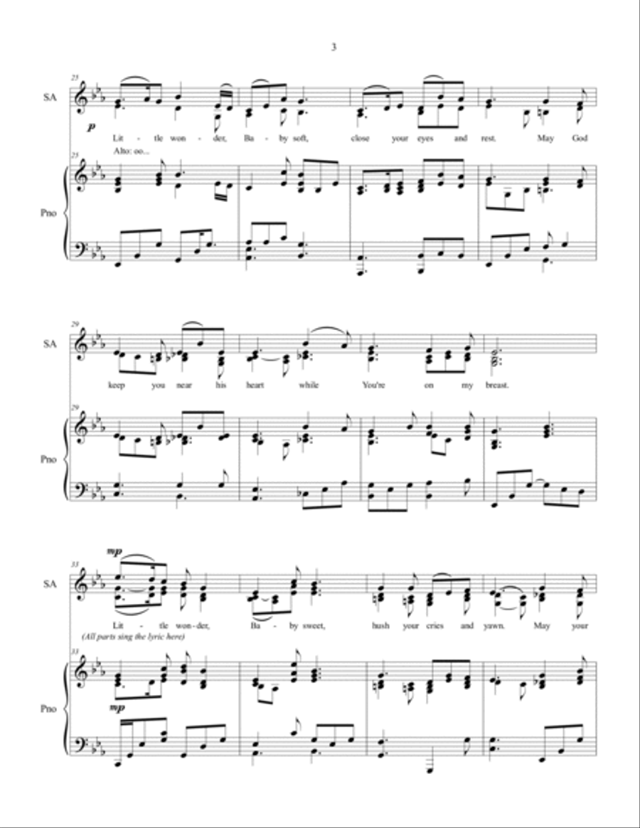 Little Wonder (Mary's Lullaby), SSA Women's Choir - Christmas SSA scores gallery preview page 4