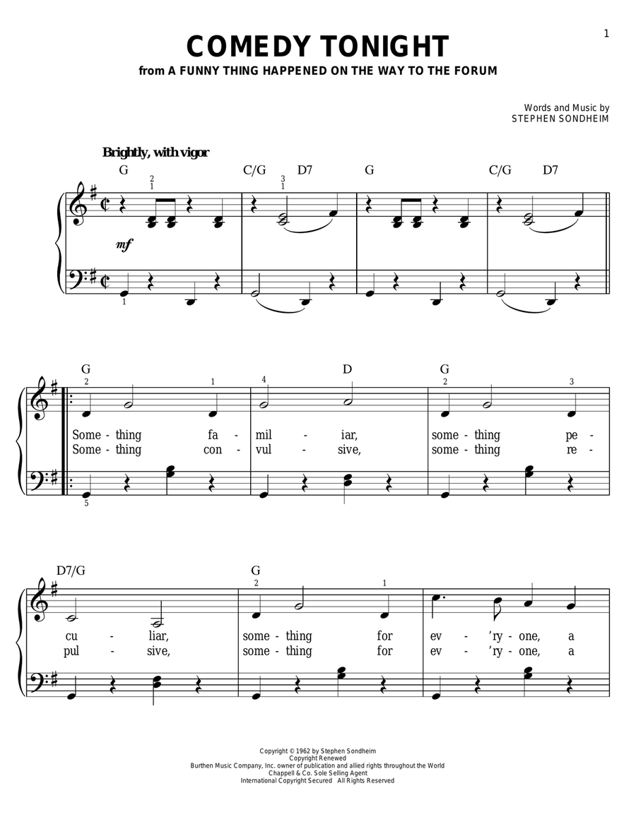 Comedy Tonight Comedy Tonight Voice scores gallery preview page 1