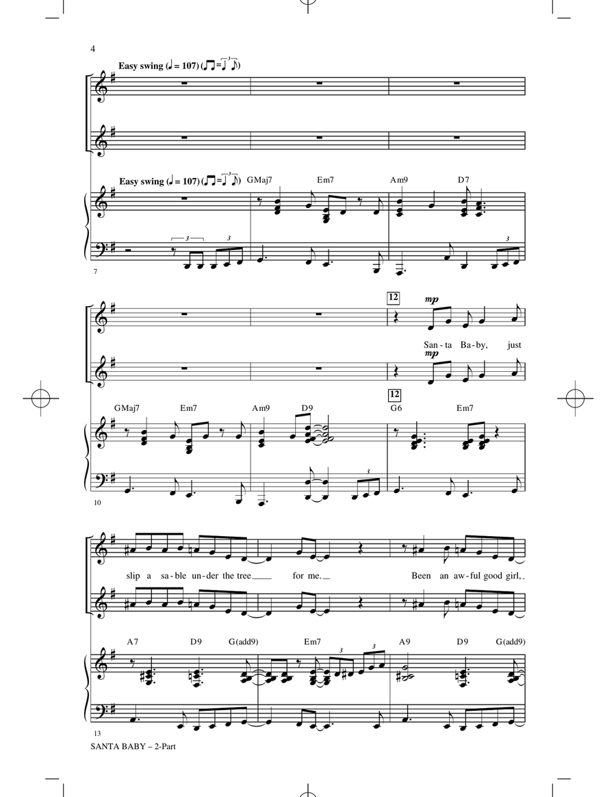 Santa Baby Santa Baby 2-Part scores gallery preview page 2