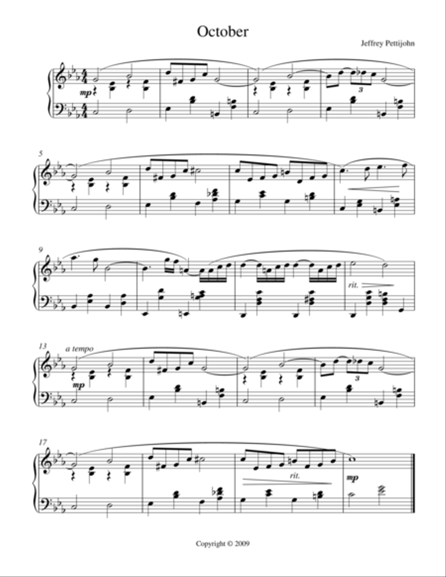 October October Piano Solo scores gallery preview page 1