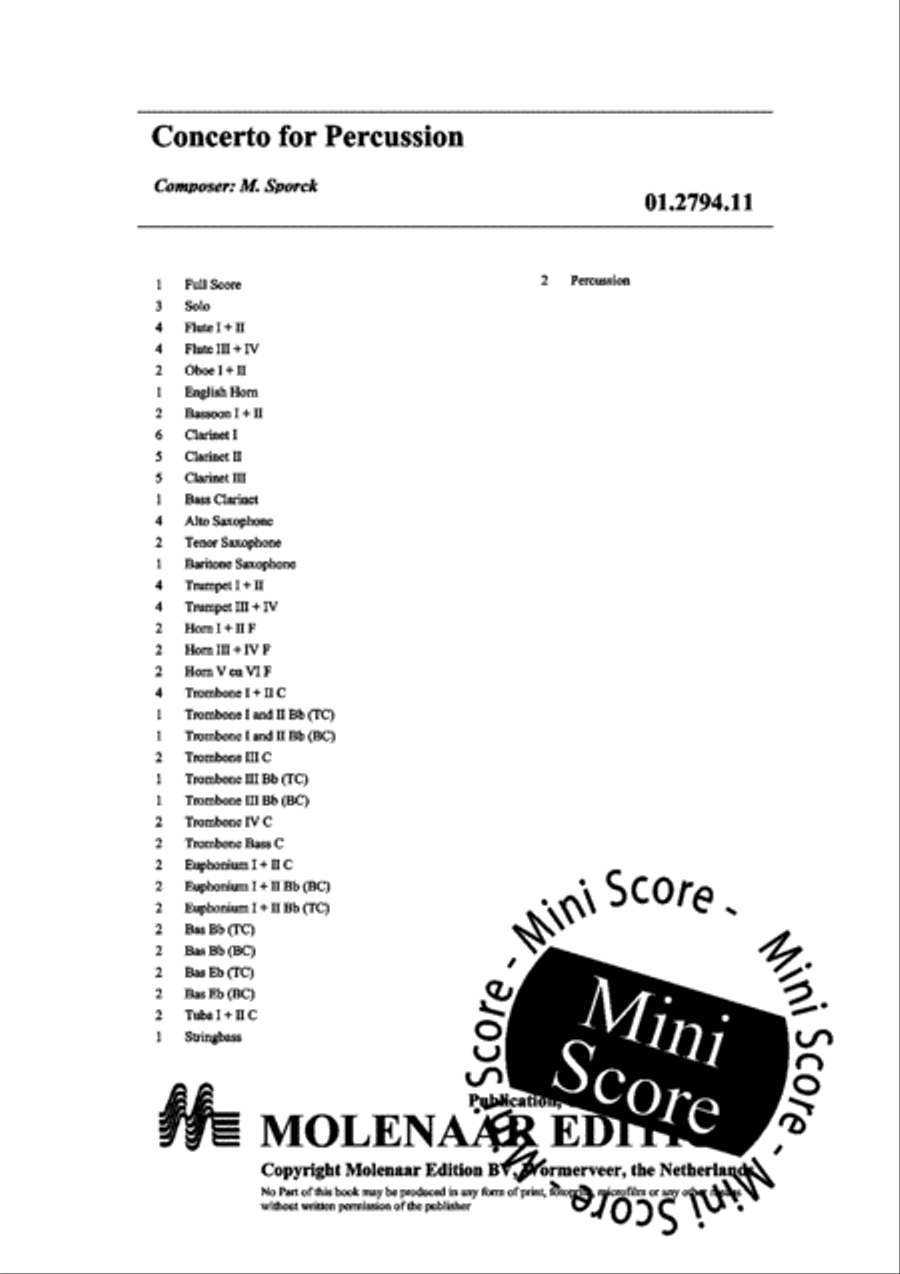 Concerto for Percussion and Band Concert Band scores gallery preview page 4