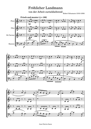 Schumann, R: Album for the Young - The Merry Farmer - Intermediate Woodwind Quartet Arrangement