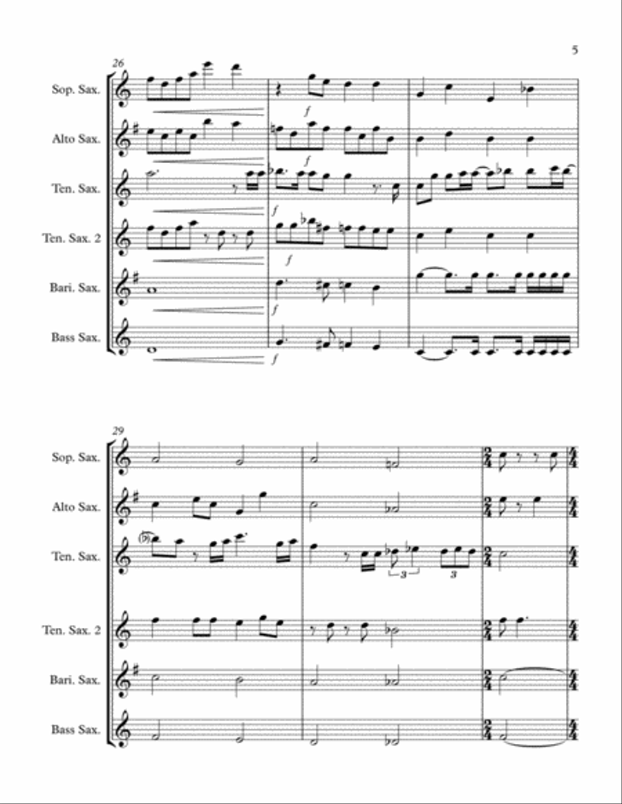 Bohemian Rhapsody Woodwind Ensemble scores gallery preview page 6
