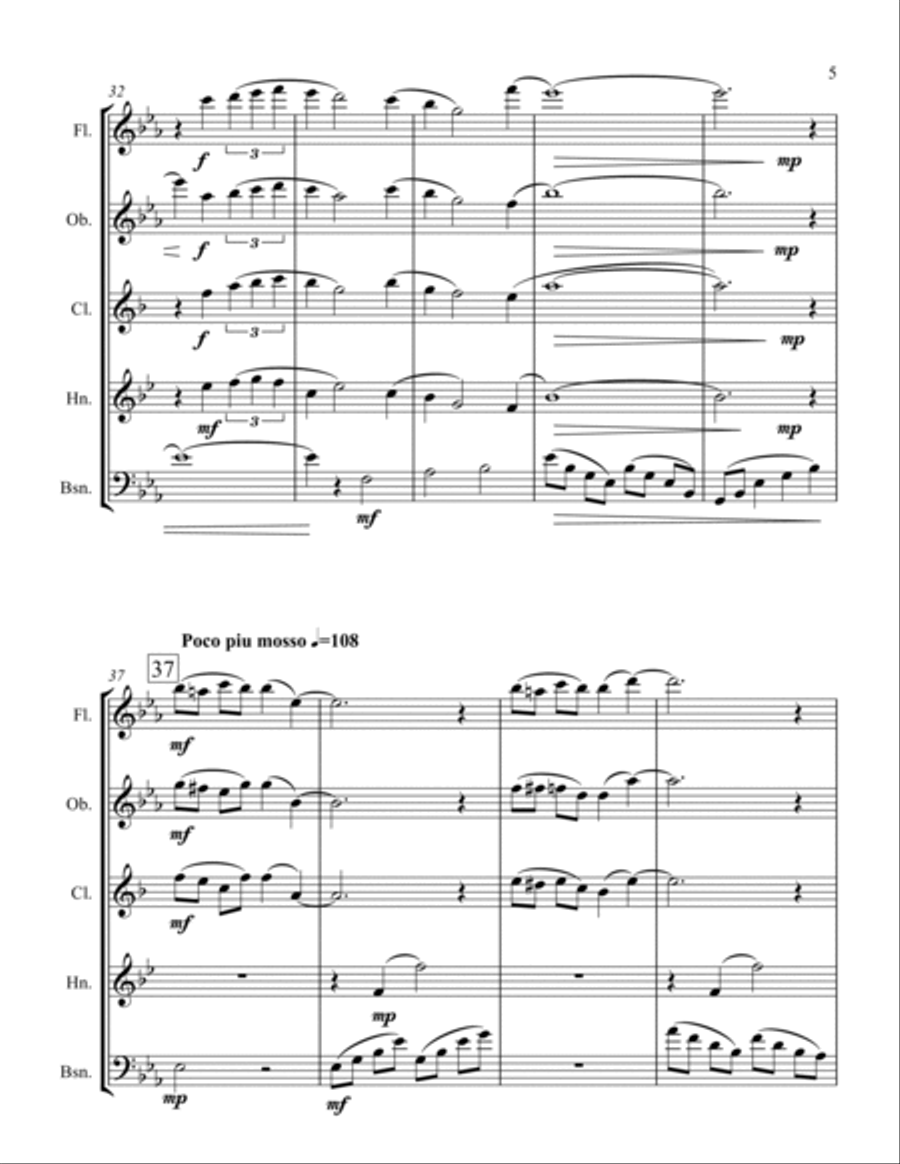 Some Enchanted Evening Woodwind Quintet scores gallery preview page 5