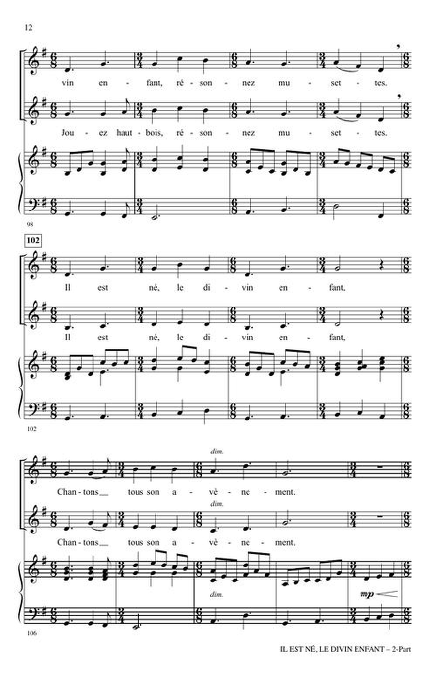 Il Est Né, Le Divin Enfant 2-Part scores gallery preview page 6
