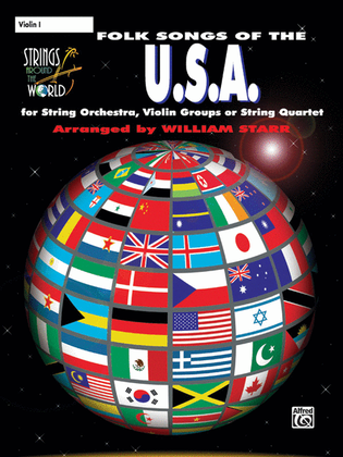 Book cover for Strings Around the World -- Folk Songs of the U.S.A.