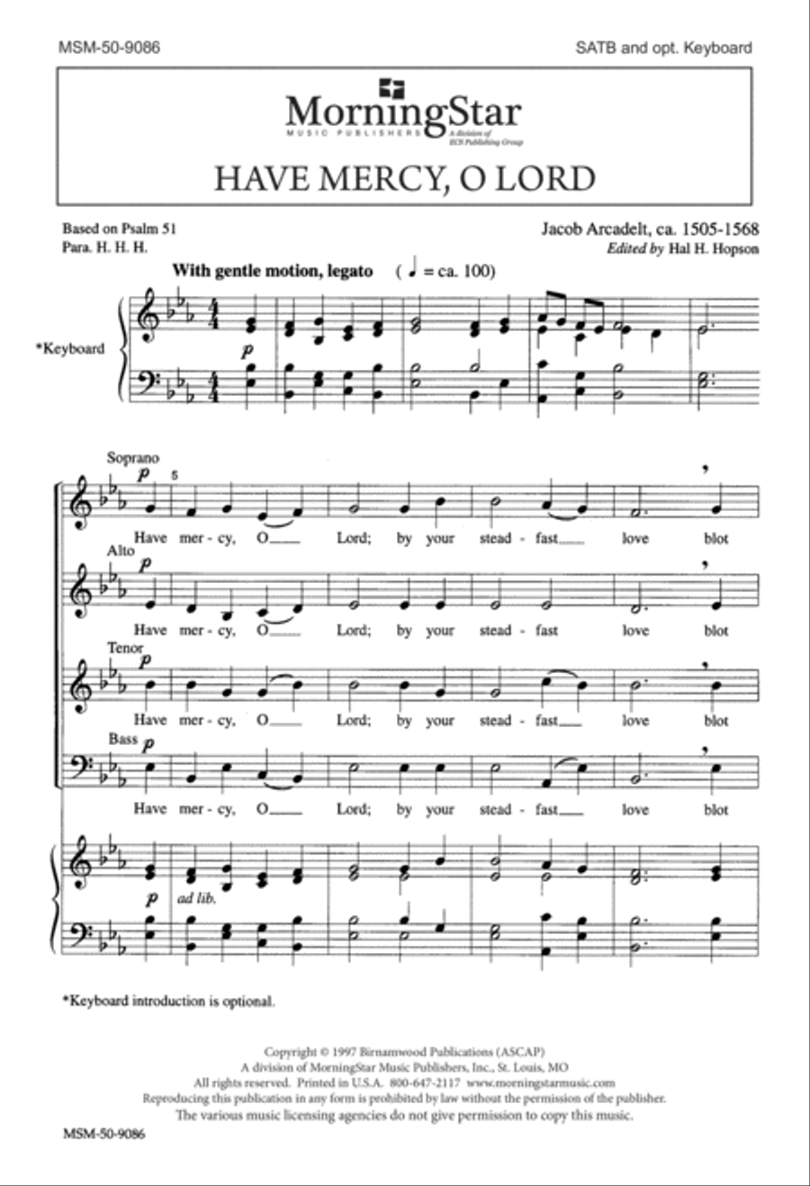 Have Mercy, O Lord Have Mercy, O Lord 4-Part scores gallery preview page 2