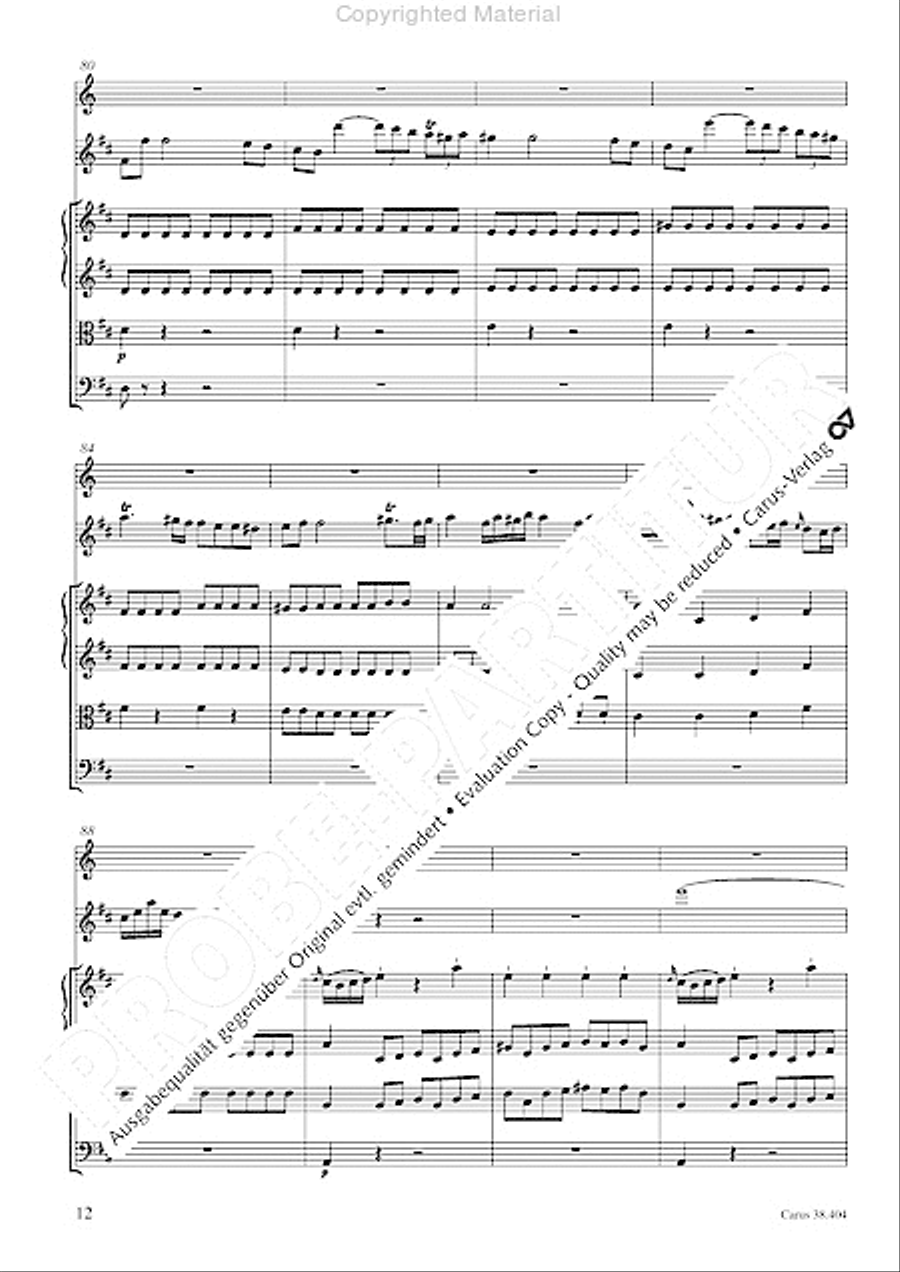 Concerto for Flute in D major (Concerto per il Flauto traverso in D / Flotenkonzert in D) Flute Solo scores gallery preview page 14