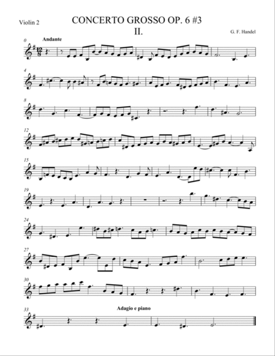 Concerto Grosso Op. 6 #3 Movement II String Orchestra scores gallery preview page 4