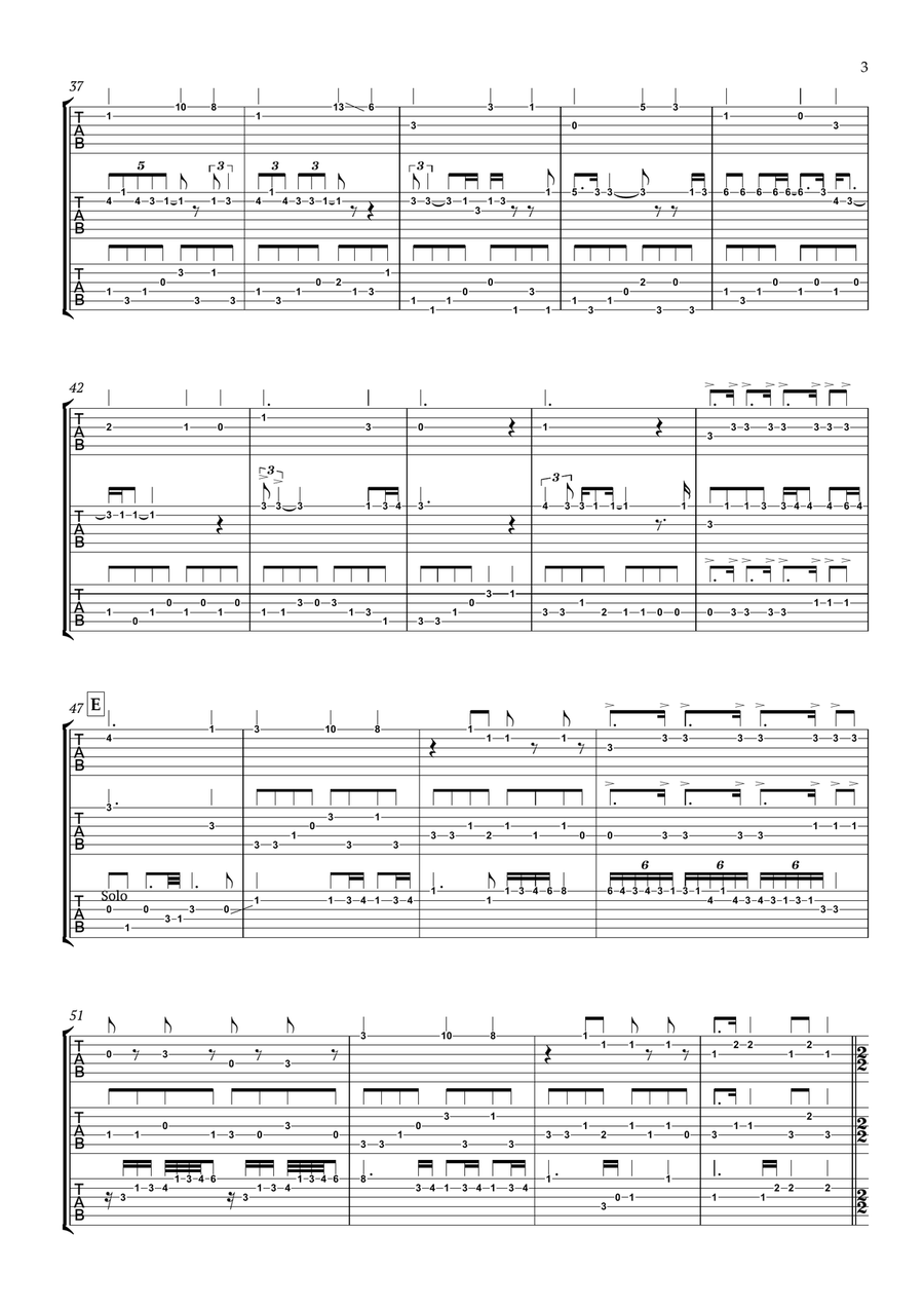 Bohemian Rhapsody Bohemian Rhapsody Guitar Tablature scores gallery preview page 4