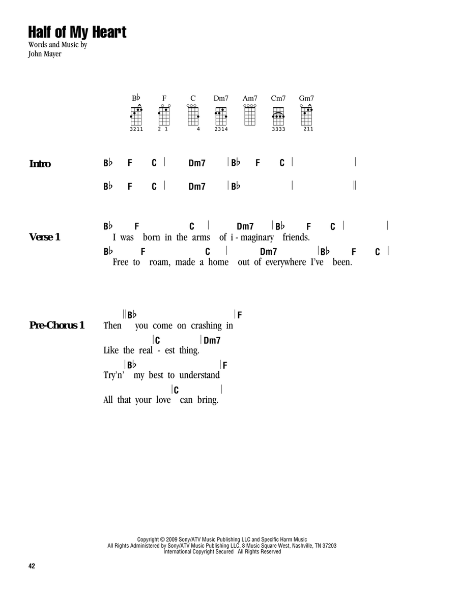Half Of My Heart Ukulele scores gallery preview page 1