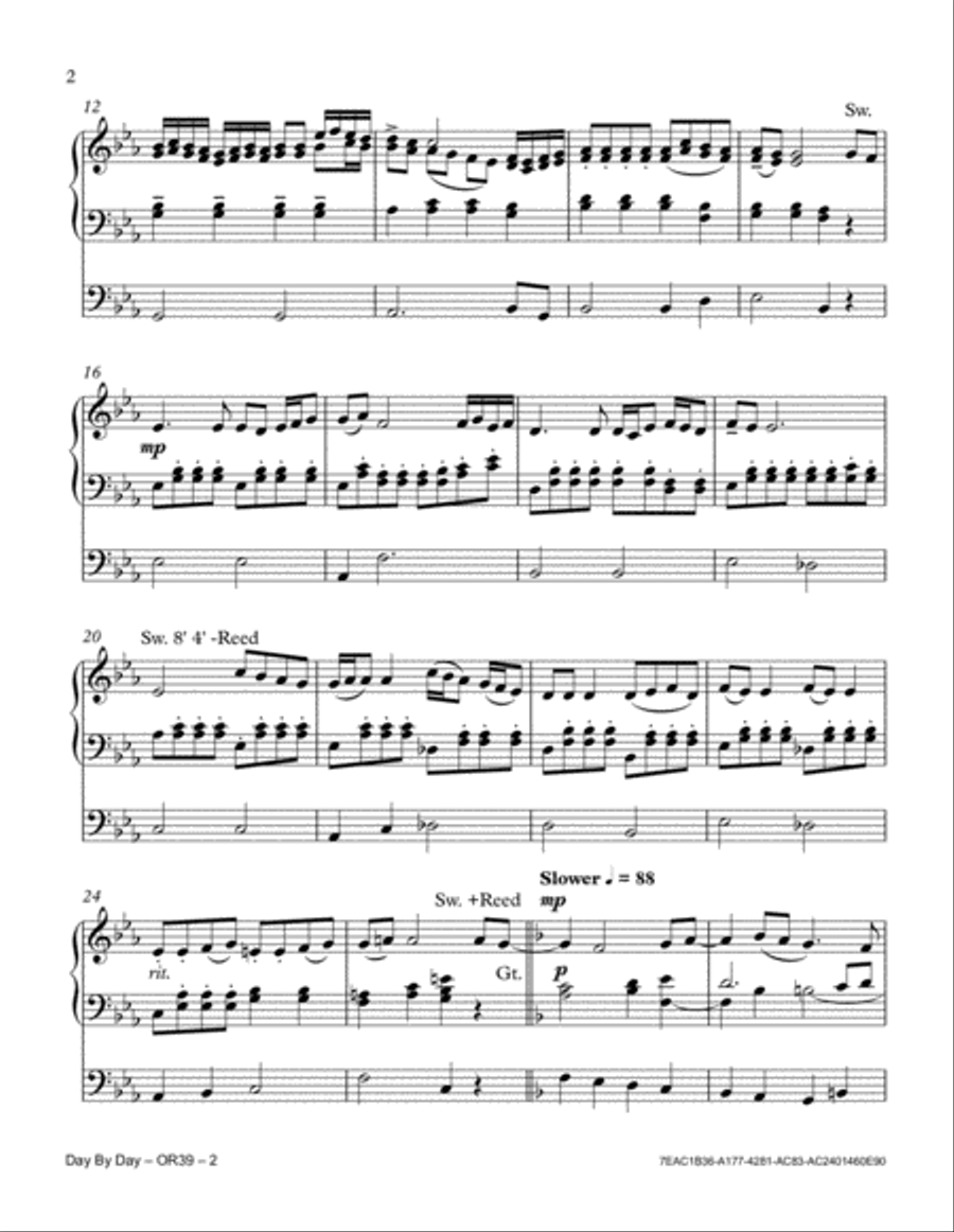 Day By Day Organ Solo scores gallery preview page 2