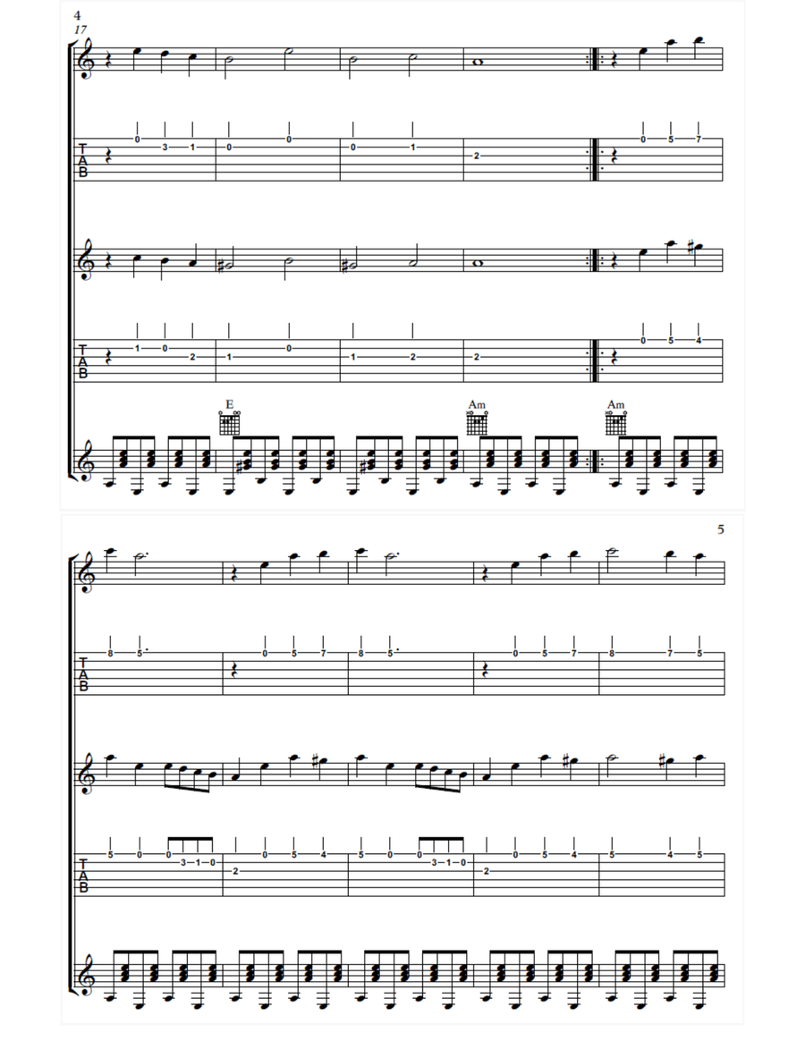 Bella Ciao Guitar Ensemble scores gallery preview page 3