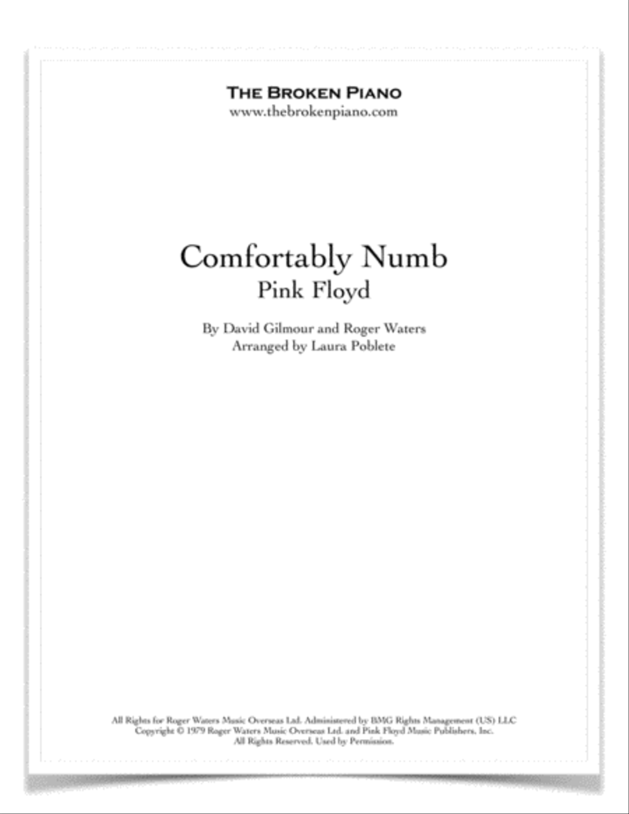 Comfortably Numb 2 Pianos, 4-Hands scores gallery preview page 1
