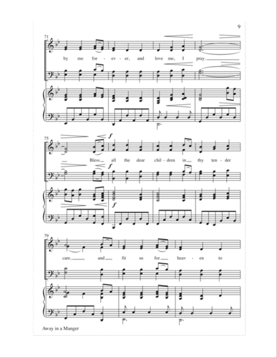 Away in a Manger 4-Part scores gallery preview page 10