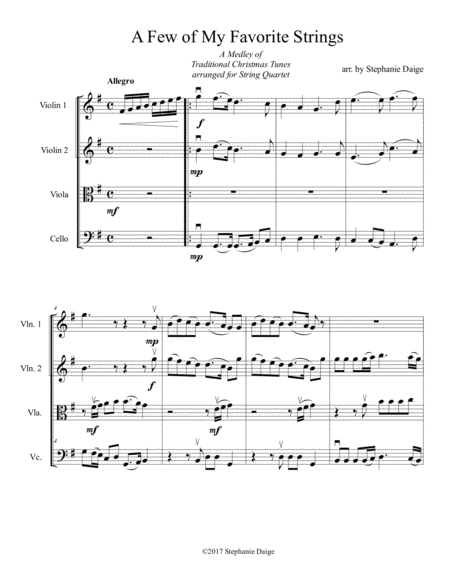 String Quartet Christmas medley image number null