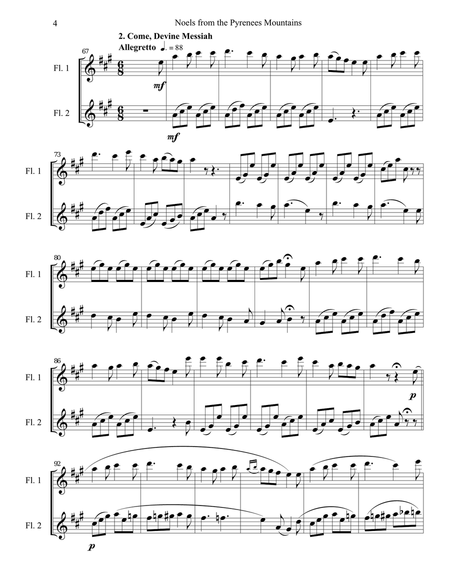Noels from the Pyrenees Mountains - flute duet Flute Duet scores gallery preview page 4
