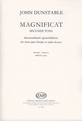 Magnificat Secundi Toni Für Dreistimmige Frauen-