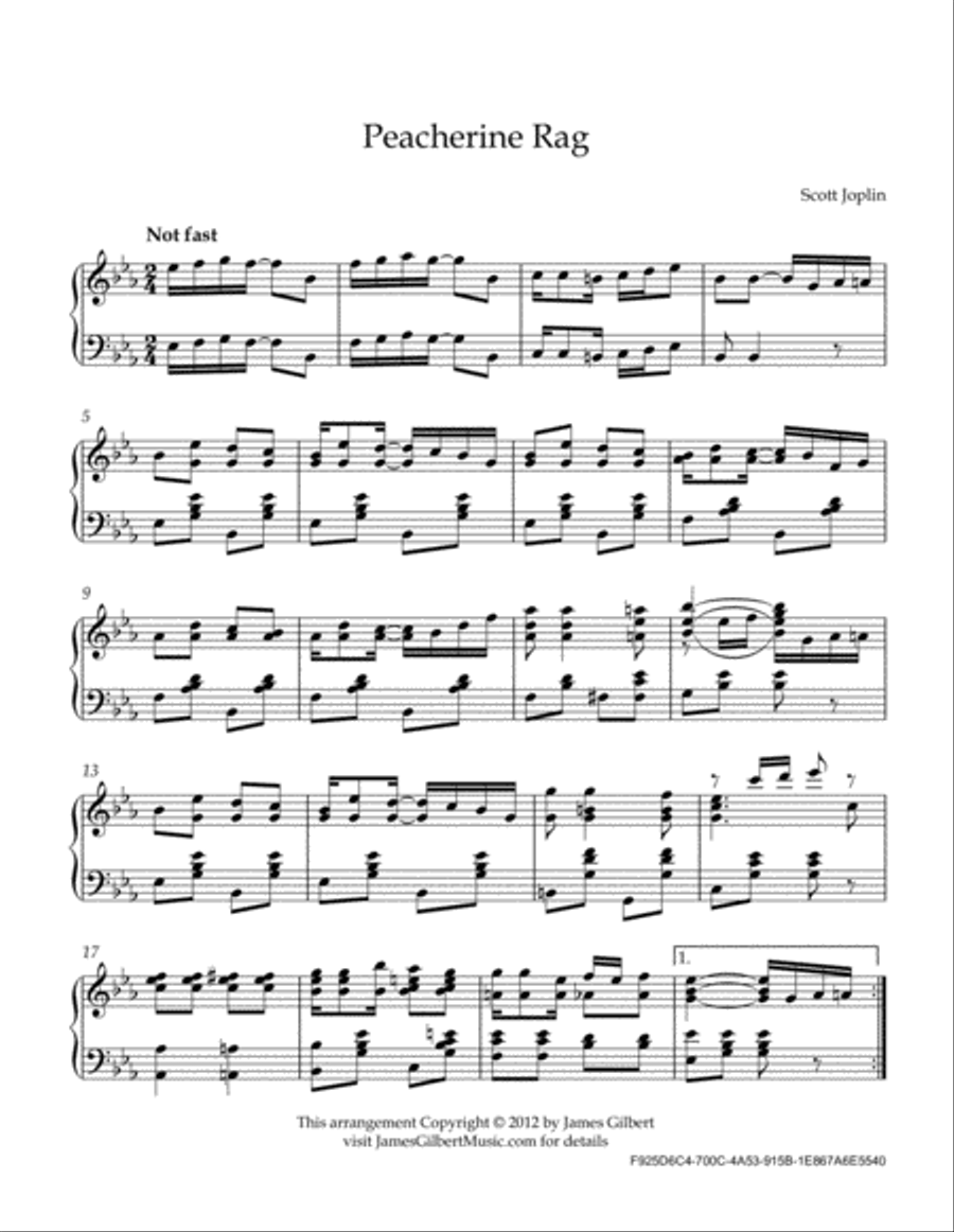Peacherine Rag Piano Solo scores gallery preview page 2