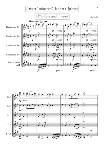 Short Suite for Clarinet Quintet image number null
