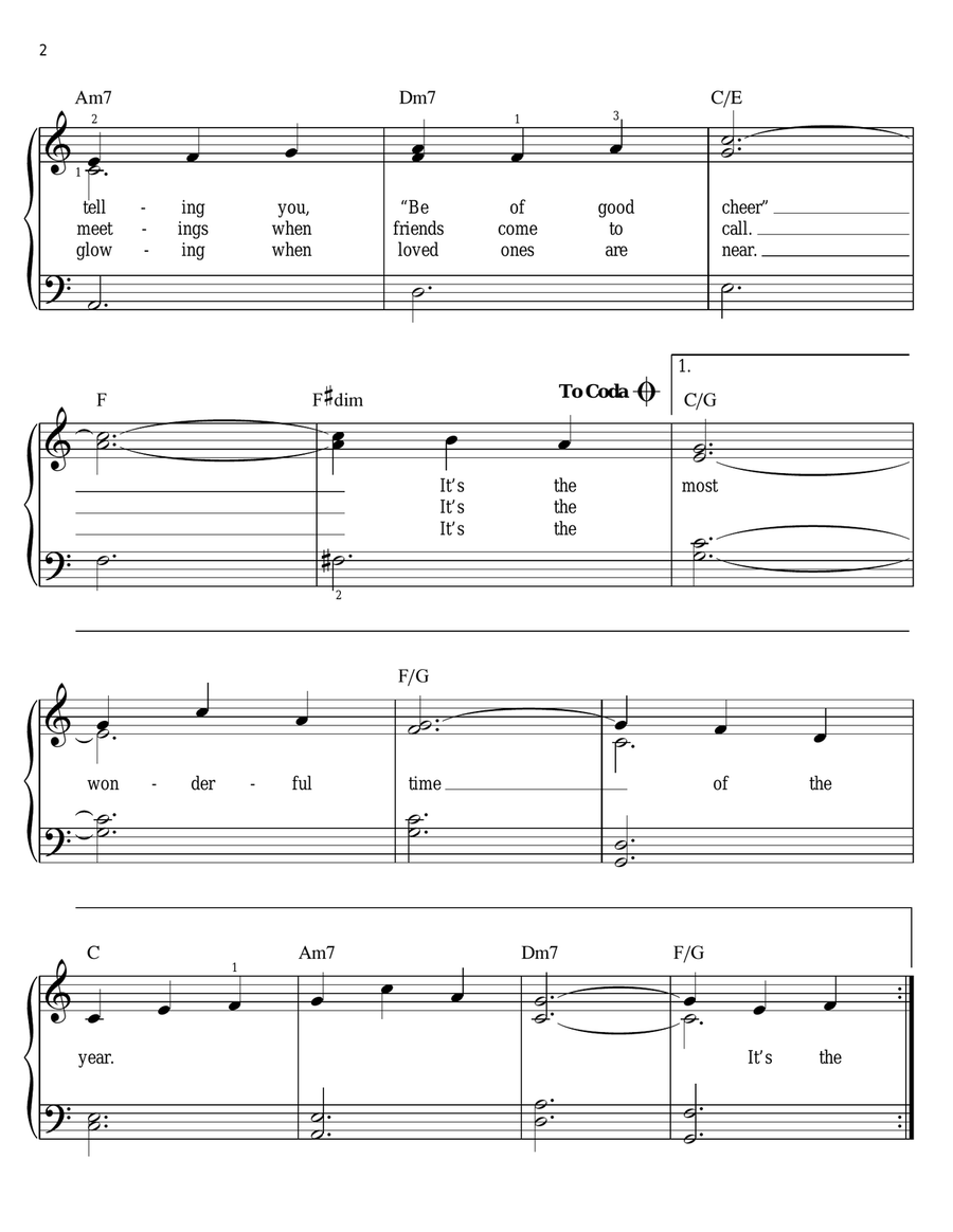 The Most Wonderful Time Of The Year Easy Piano scores gallery preview page 2